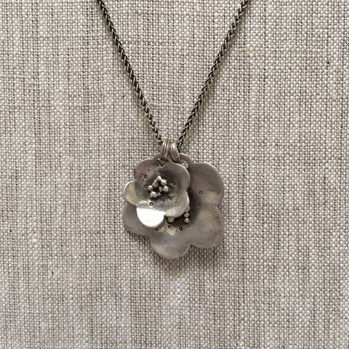 Buttercup Necklace Handmade Solid Sterling Silver by iNk Jewelry for wholesale by iNk Jewelry