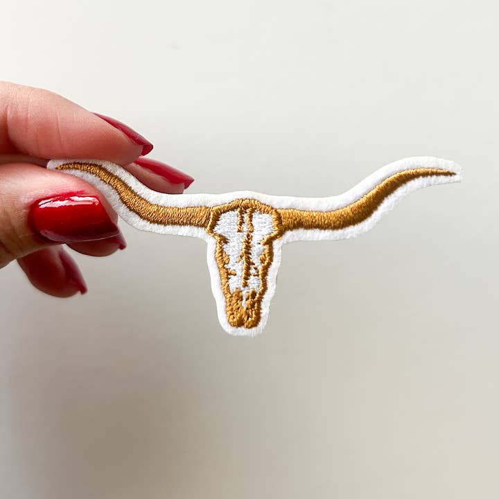 Field Trip Threads - Wholesale Patch - 3 Inch Longhorn Embroidered Iron on Patch0
