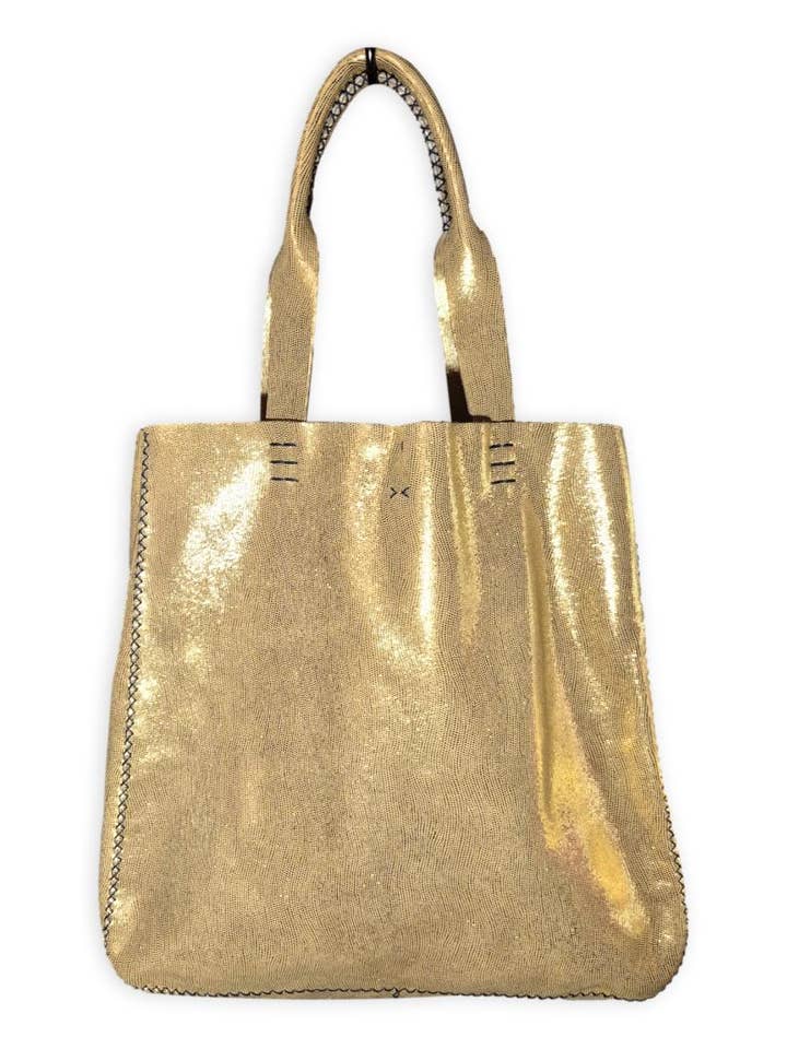 sac ipanema | cuir recyclé embossé raie dorée pour la vente par VOLTA ATELIER