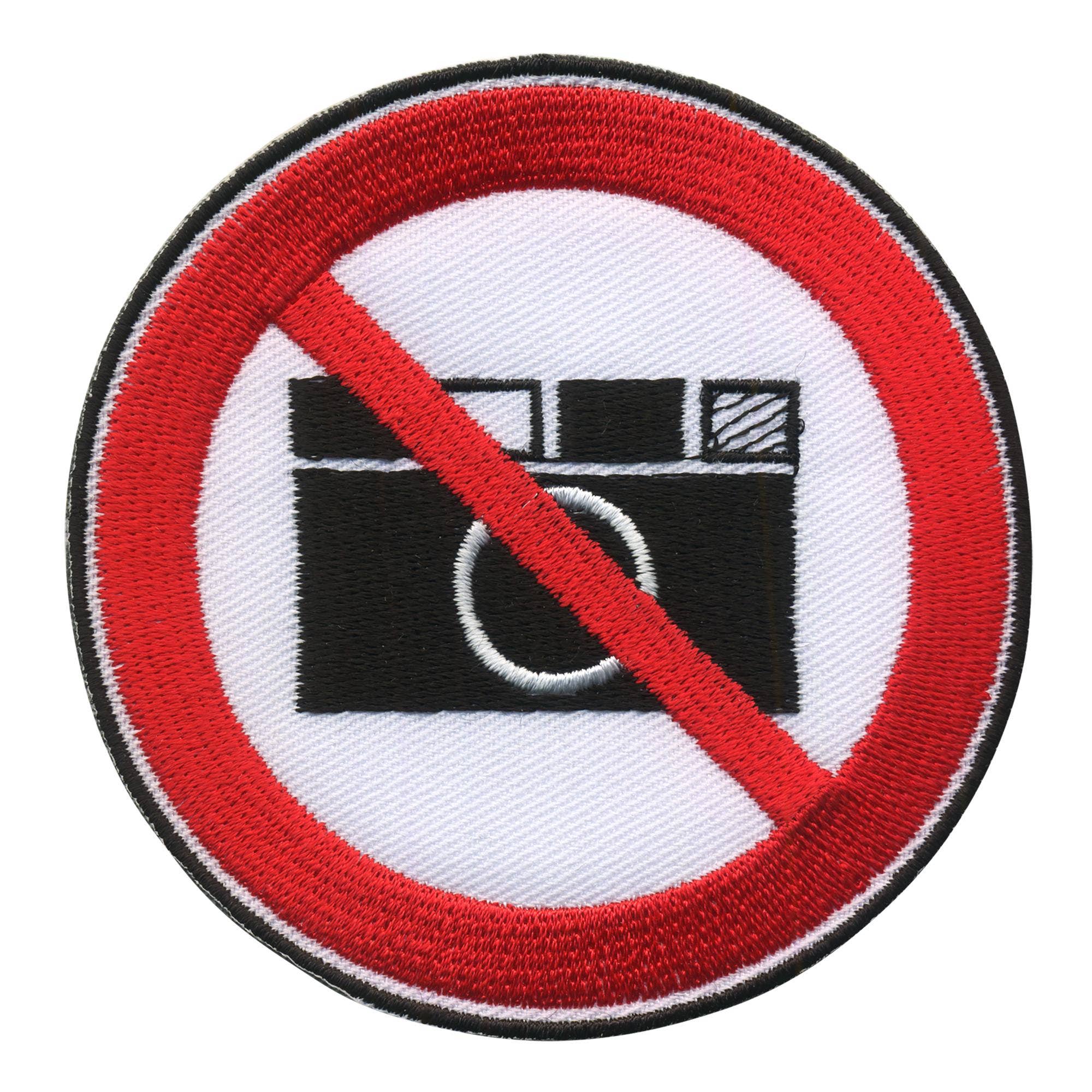 Tribal Trade GmbH - Wholesale Patch - Patches photography prohibited, black and white, red, 8 cm patch0
