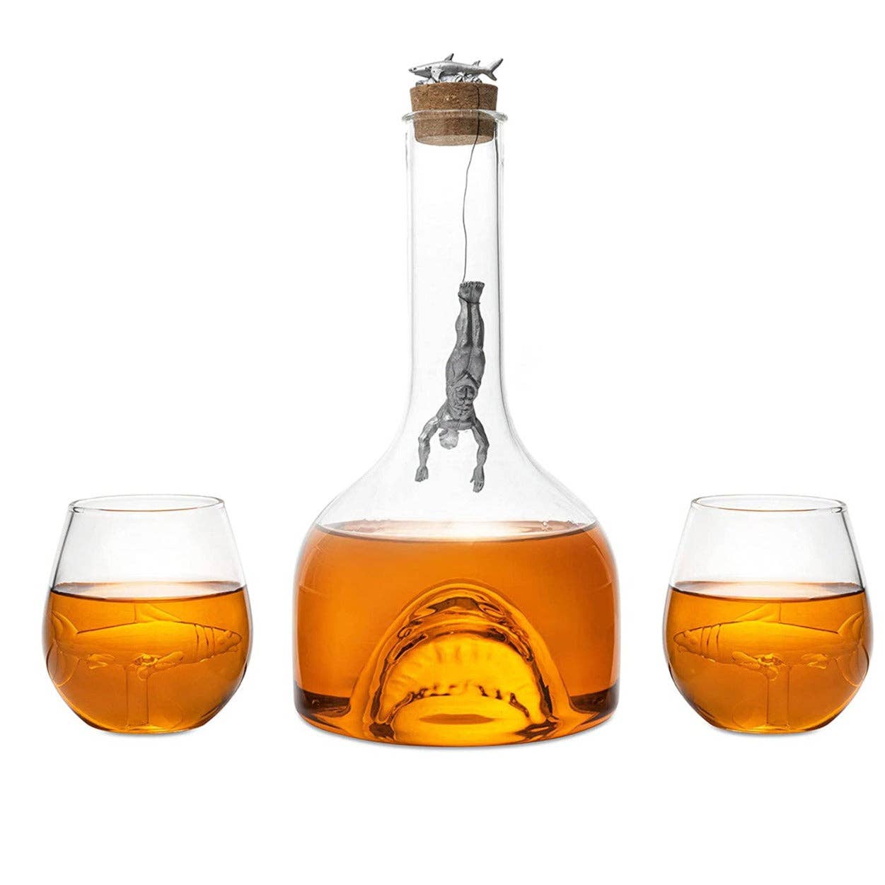 The Wine Savant /  Khen Glassware - Wholesale Decanter - Shark Whiskey Decanter Set by The Wine Savant - 1000ml Shark0