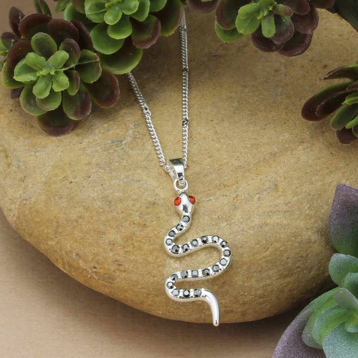 Snake Charmer Silver Serpent Necklace for wholesale by ZAD