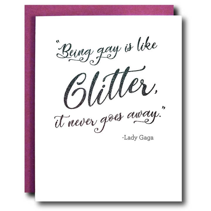 The Card Bureau - Wholesale Everyday Greeting Card - Glitter Gay Lady Gaga LGBTQ Card