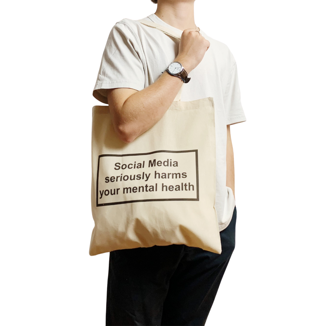 ZZZEBRAAA LIMITED – wholesale Tote bag – Unisex – Social Media Seriously Harms Your Mental Health Tote Bag1