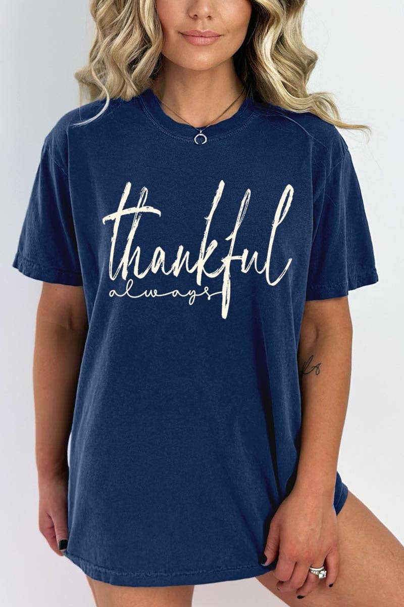 COLORBEAR - Wholesale T-Shirt (Graphic) - Women's - Thankful Graphic Garment Dyed Tee10