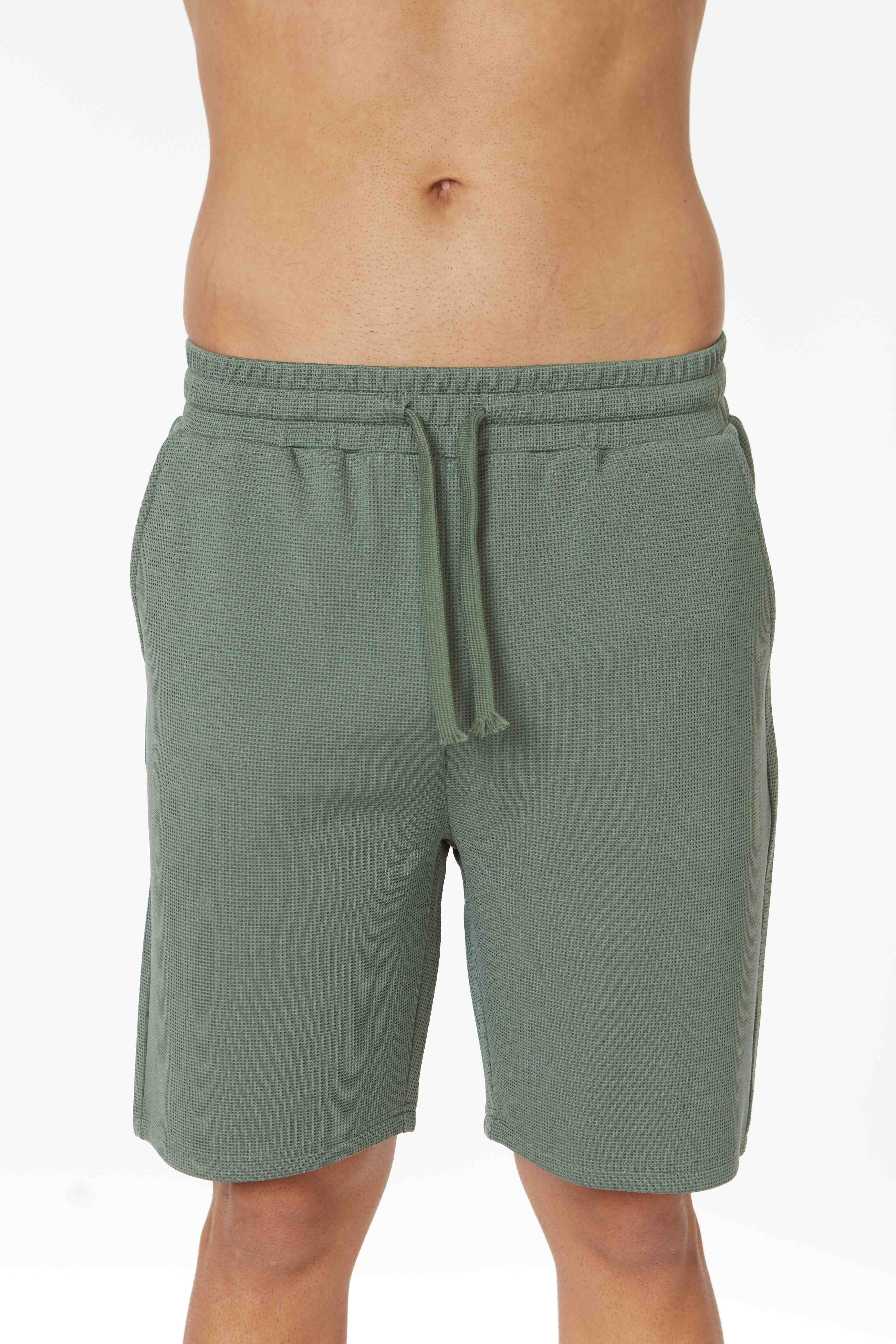 HB-4-88 (VERDE) Pantaloncini Testurizzati a Maglia a Vestibilità Ampia da Uomo in vendita all'ingrosso su Faire0