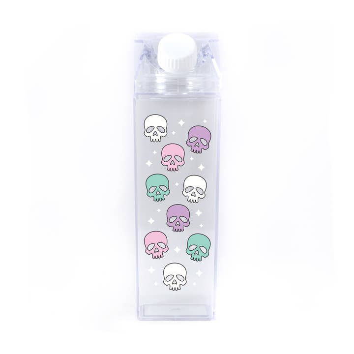 femfetti - Wholesale Water Bottle - Skull Pattern Milk Carton Water Bottle2