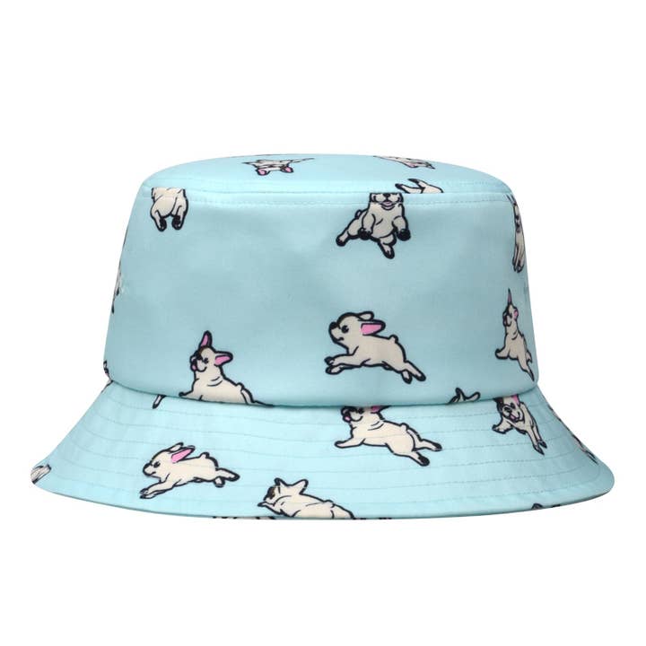 HATPHILE - Wholesale Bucket Hat - Women's - Hatphile White Frenchie Print Bucket Hat