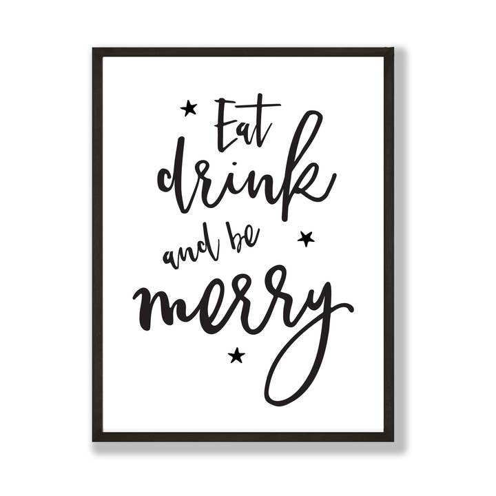 Eat Drink Be Merry Print for wholesale by Word Up Creative