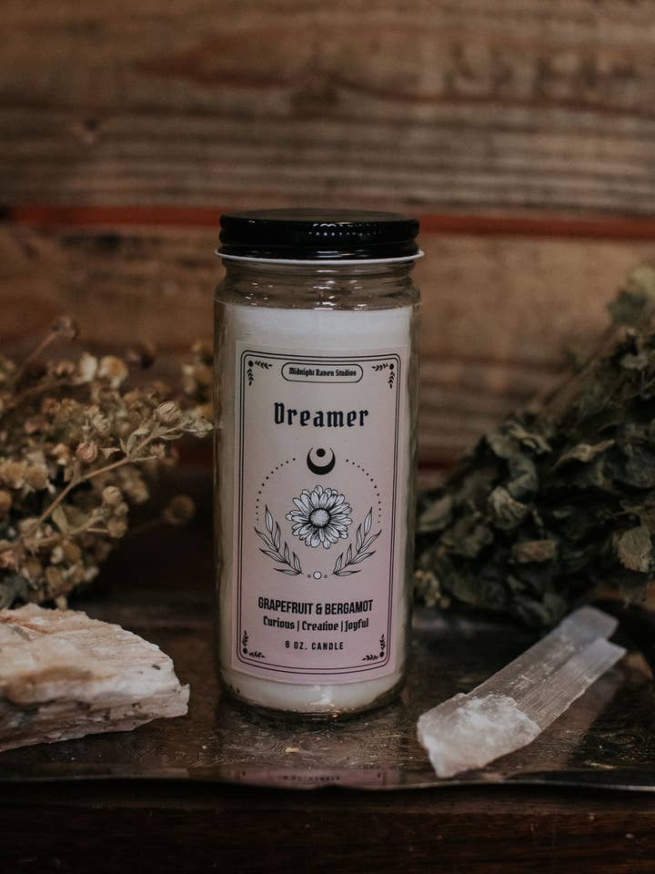 Dreamer Manifestation Candle | Grapefruit & Bergamot for wholesale by Midnight Raven Studios