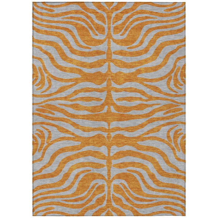 Fernelle Orange Washable Indoor-Outdoor Rug for wholesale by LOOMLAN