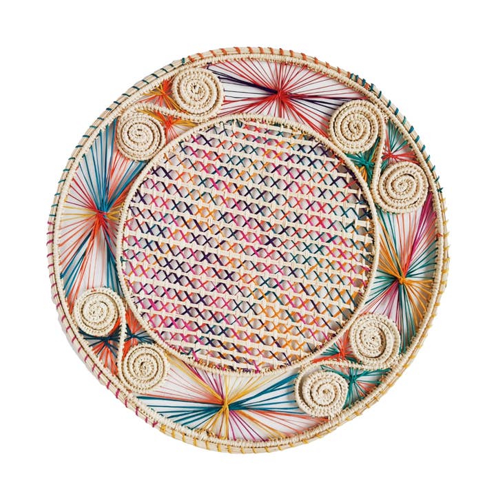 Set de table Caracol Iraca Multi - Vaisselle en raphia paille pour la vente par Coro Cora™