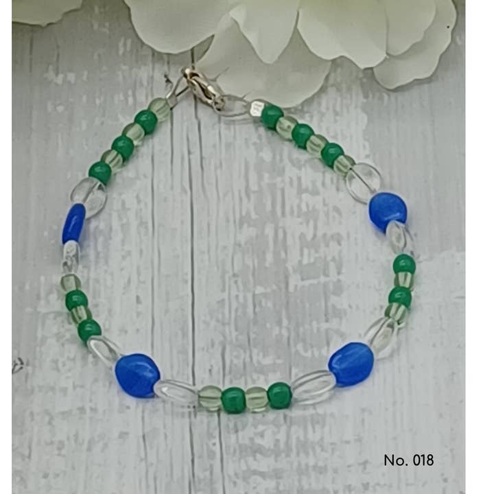 Bracelet glass beads pearls and bean shape - Tina for wholesale by perleperle