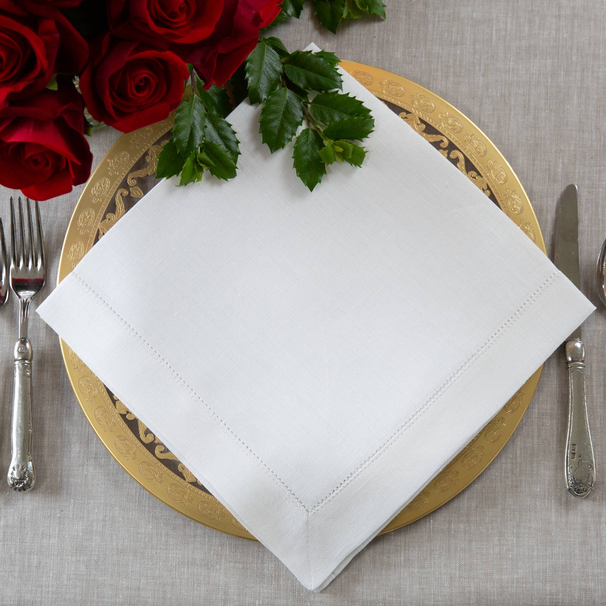 Arte Italica & Crown Linen Designs - Wholesale Dinner & Cloth Napkin - Hemstitch Large Napkin8