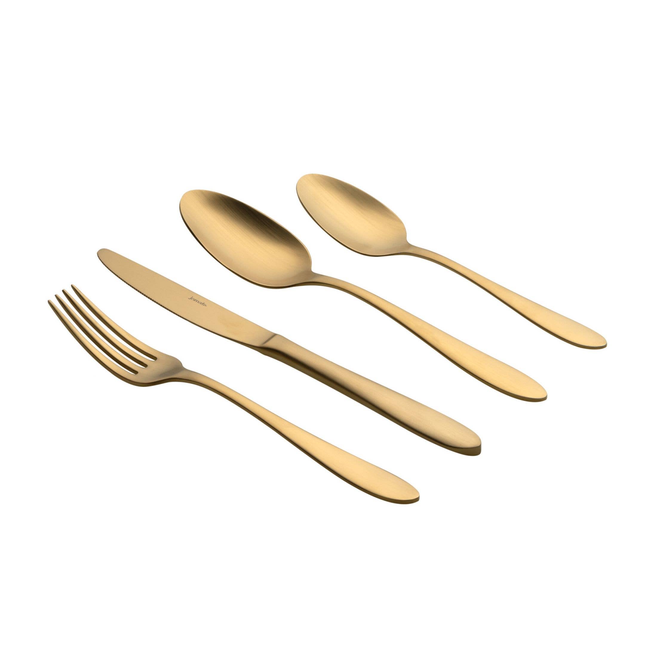 Jomafe - Vente Sets de couverts - Couverts Hollywood 24 pièces en acier inoxydable doré brossé1