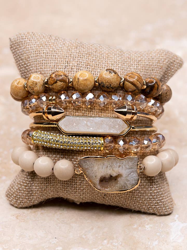 Aspen Bracelet Set Jasper for wholesale by Dylan Designs