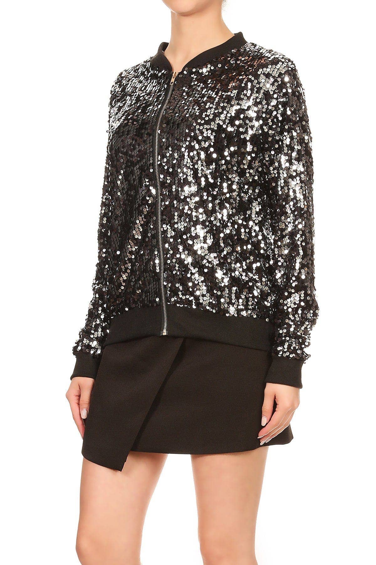 Anna Kaci Wholesale - Vente Bombers – femme - Blouson aviateur zippé à sequins16
