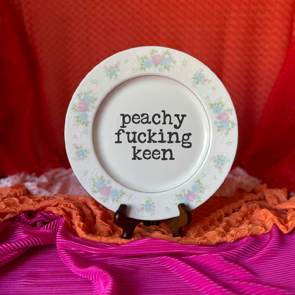 pretty little creeps - Wholesale Decorative Plate/Dish/Bowl - Upcycled Funny Plates, Peachy Keen, Gift Shop, Tourist