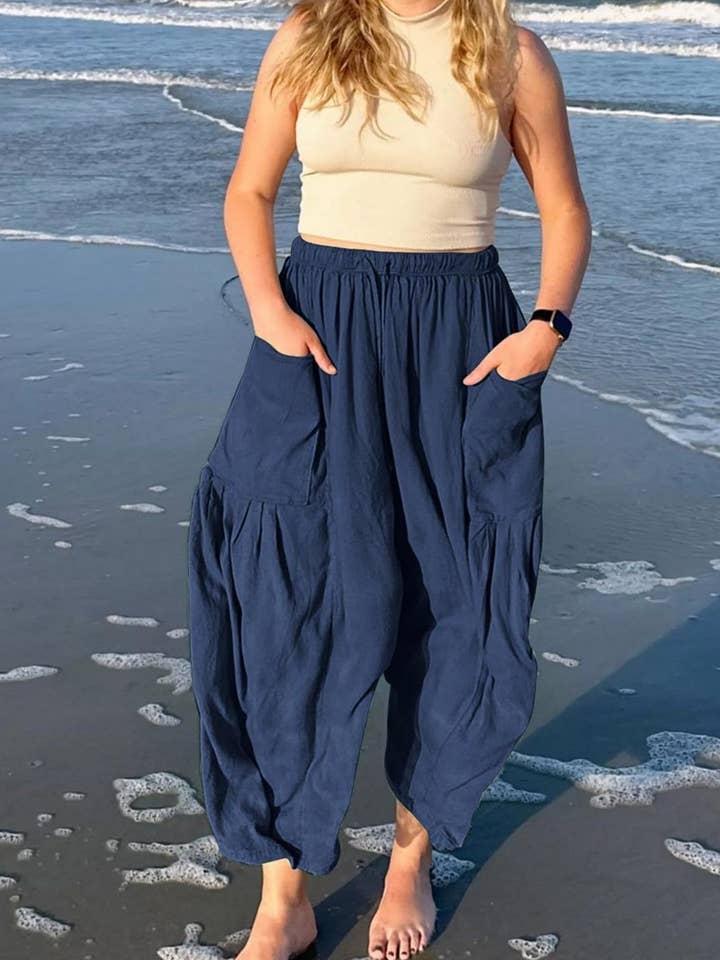 NINEXIS - Wholesale Pants - Women's - CWBLP0709_LOOSE CASUAL COTTON AND LINEN TROUSERS20