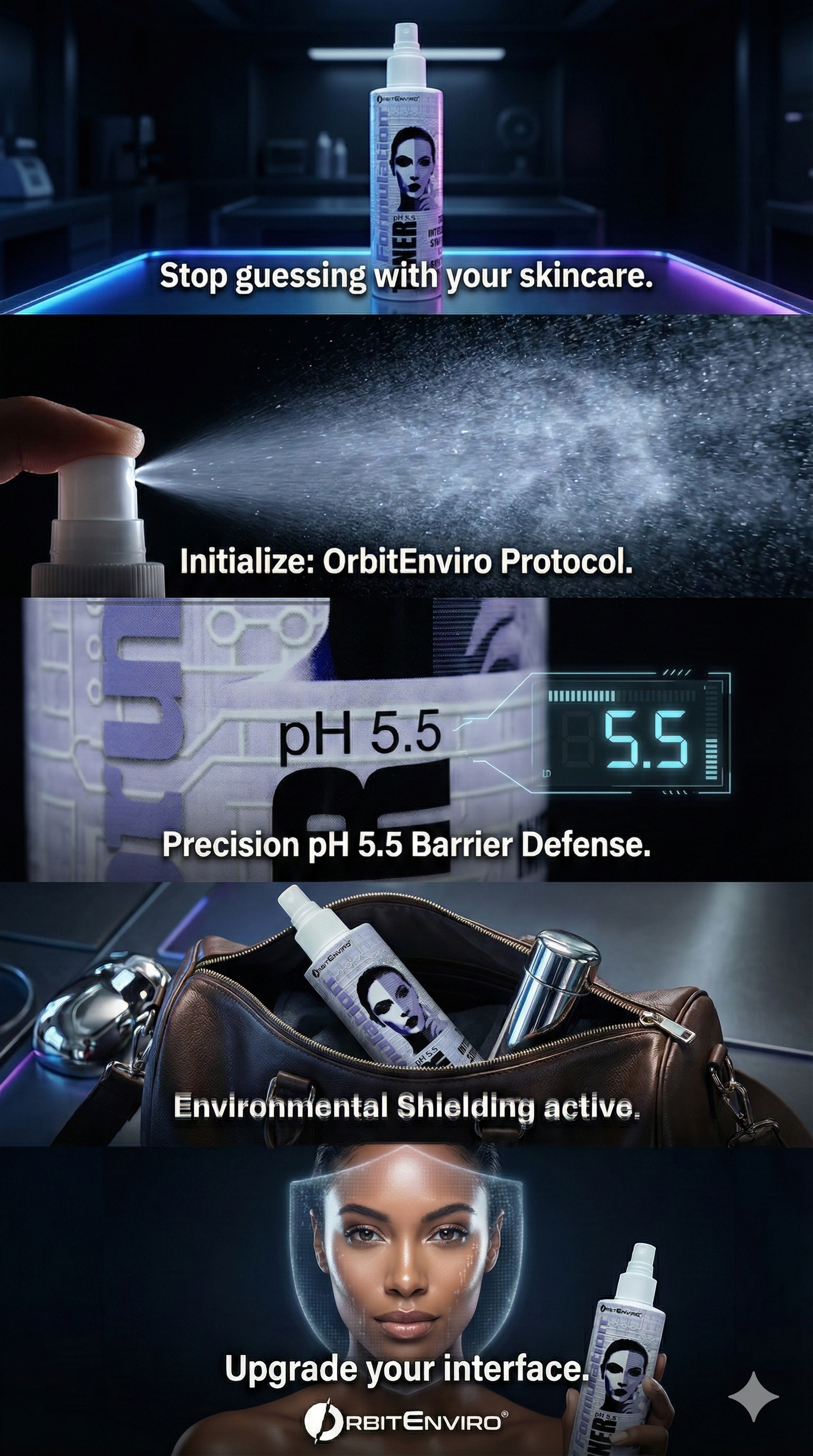 OrbitEnviro HOCl Cleaners - Wholesale Facial Toner - Ai Formulation Hypochlorous Acid Skin Toner pH 5.51