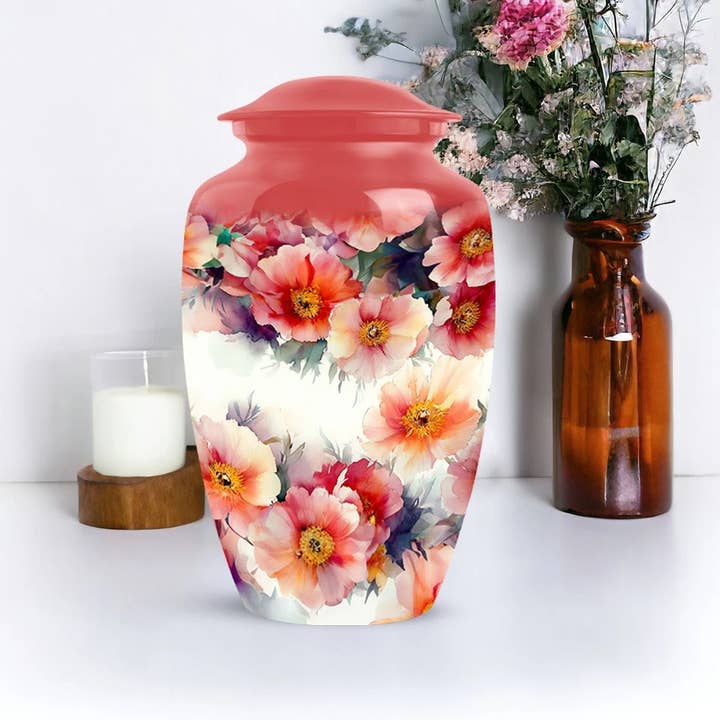 Ample Cremation Urns - Wholesale Urn - Floral Flowers cremation urns handmade for human ashes1