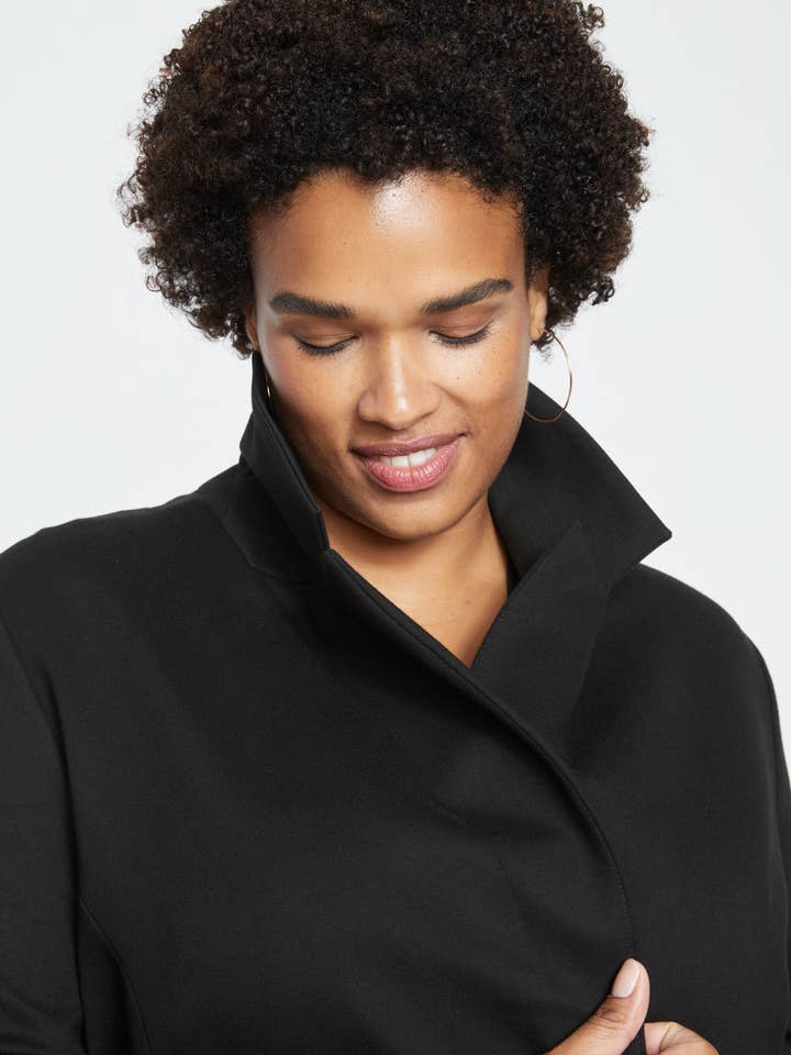 Bianca Double Breasted Ponte Blazer - Black for wholesale by Universal Standard