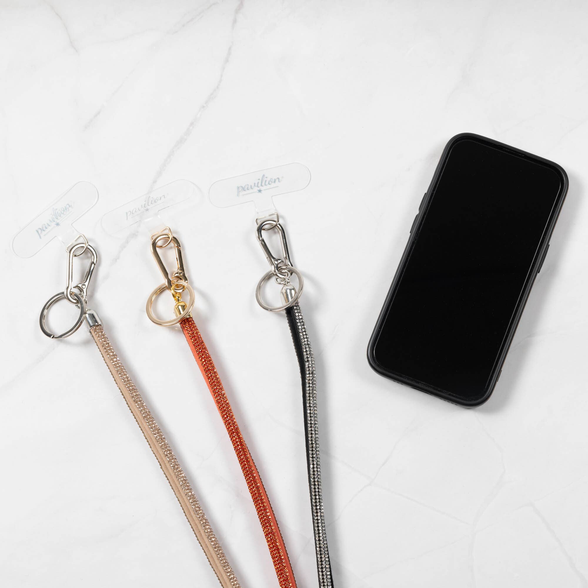 Pavilion - Wholesale Phonecase Strap - Orange Crossbody - Soft Gemmed Phone Lanyard3