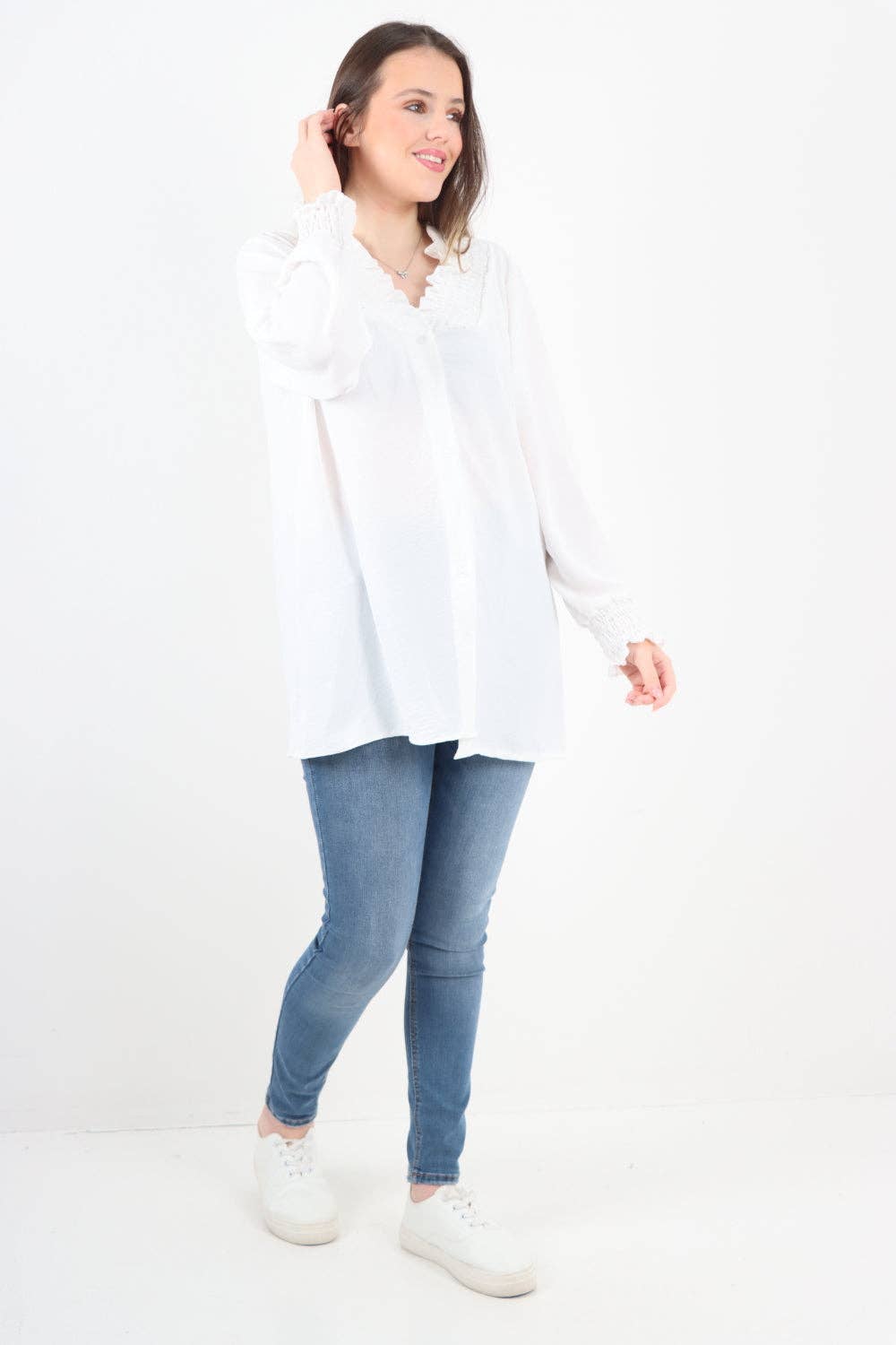 Miss Bold – wholesale Tunic – Women’s – Italian Shirred V Neck Long Sleeve Tunic Top26