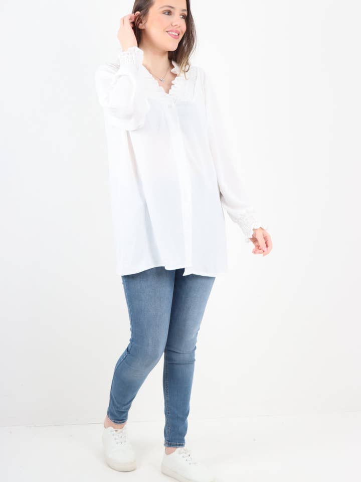 Miss Bold – wholesale Tunic – Women’s – Italian Shirred V Neck Long Sleeve Tunic Top26