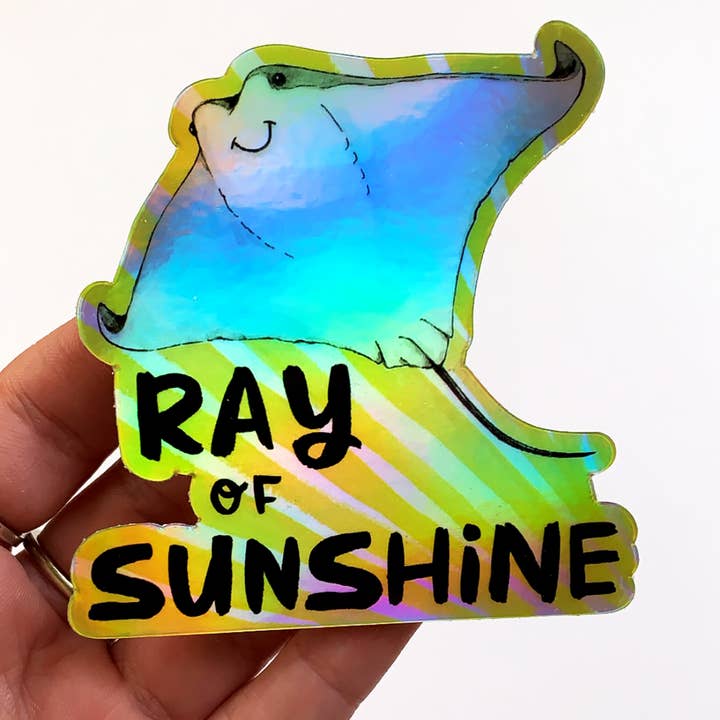 Holographic Ray of Sunshine Sticker for wholesale by Paper Wilderness