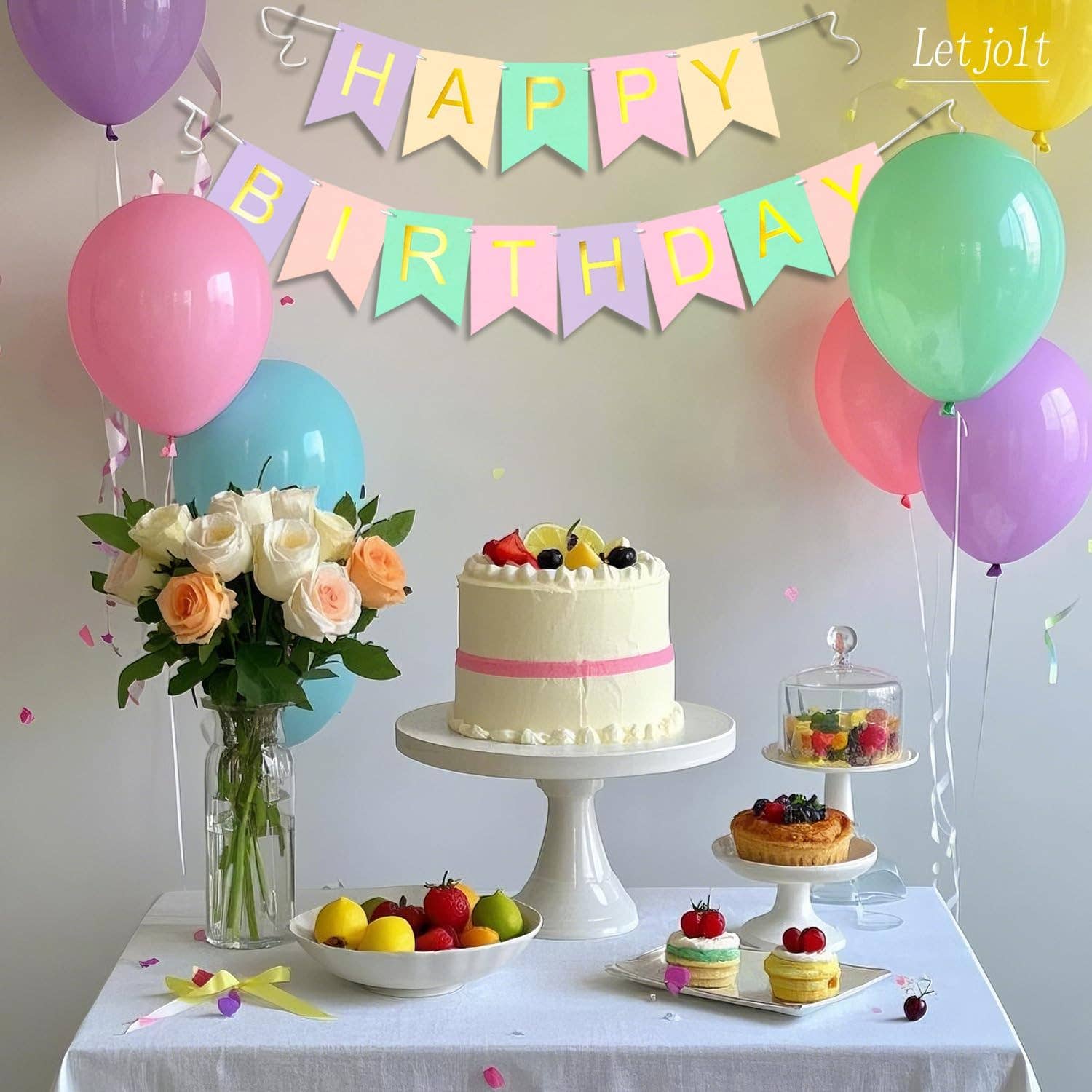 Toyventures – wholesale Party sign/banner – Happy Birthday Banner Birthday decorations Pastel Birthday1