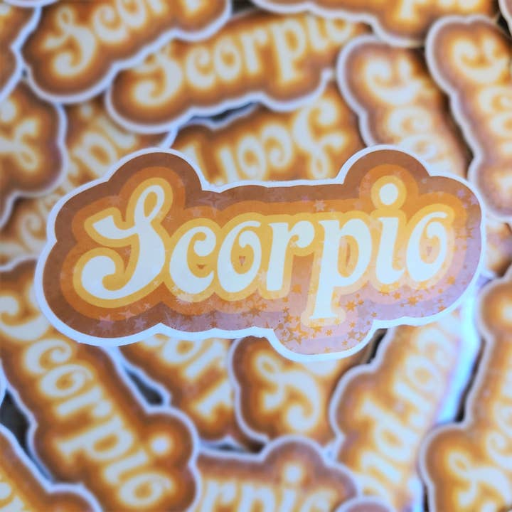 Scorpio Zodiac Holographic Sticker for wholesale by Boxford Comma