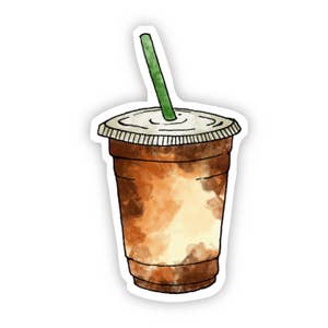  Emotional Support Iced Coffee Sticker Bring Me Iced Coffee  Lover Die-Cut Vinyl Stickers for Hard Hat Water Bottle Laptop Cars  Decoration Gifts