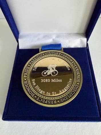 Engraved Cyclist Sports Medal In Velvet Box - OLY for wholesale by Medal Envy