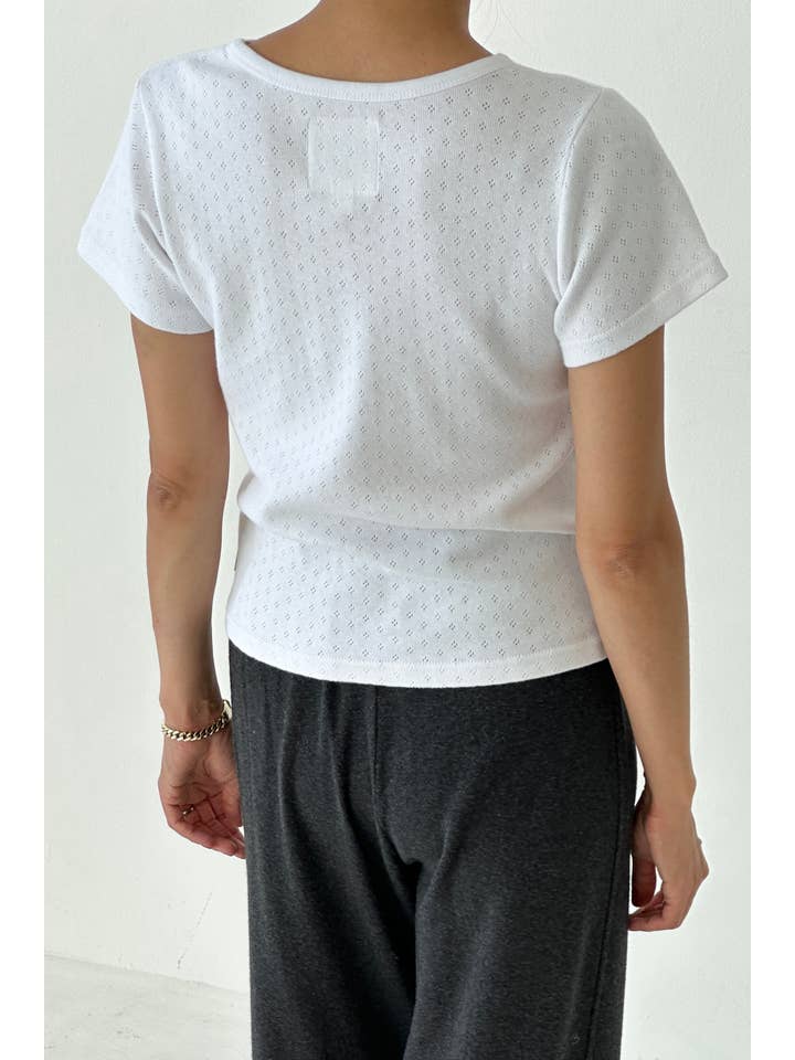 Le Bon Shoppe - Wholesale Knit Top - Women's - Pointelle Babe Tee (2S-2M-1L)38