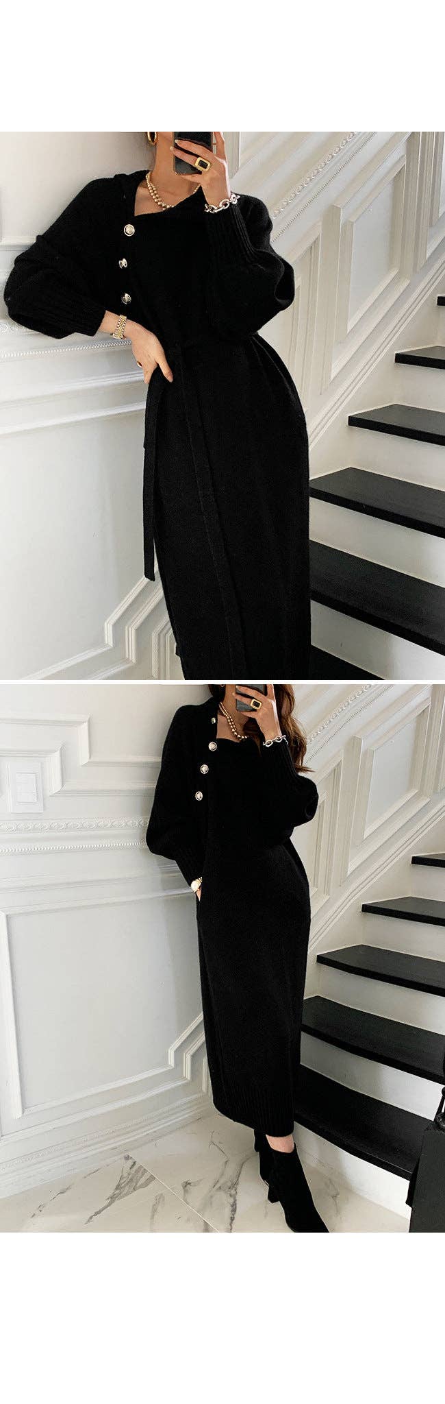 Marayn - Wholesale Dress - Women's - KoreanJapanese Knit Dress Chic Slimming and Versatile25