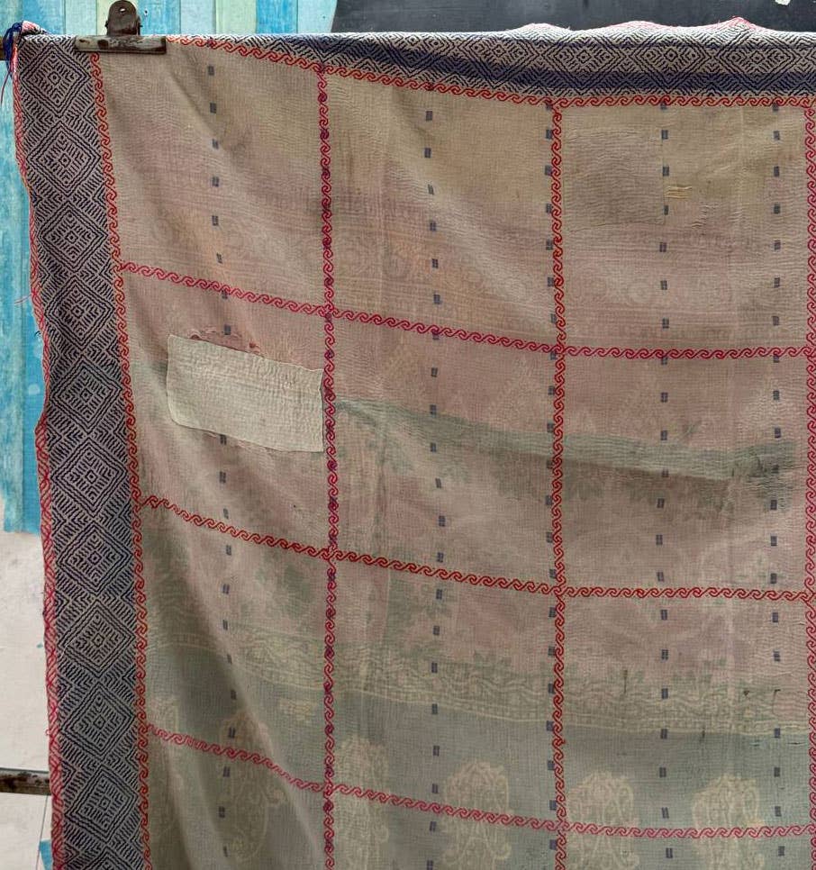 bhavnas boutique – wholesale Quilt – Vintage Textiles Cotton Throw kantha Stitch Quilt, Blanket7
