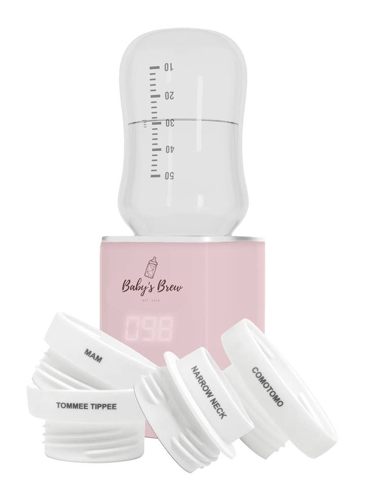 Pink 3.0 Portable Bottle Warmer Adapter Set (Warmer + Four Adapters) for wholesale by Baby's Brew