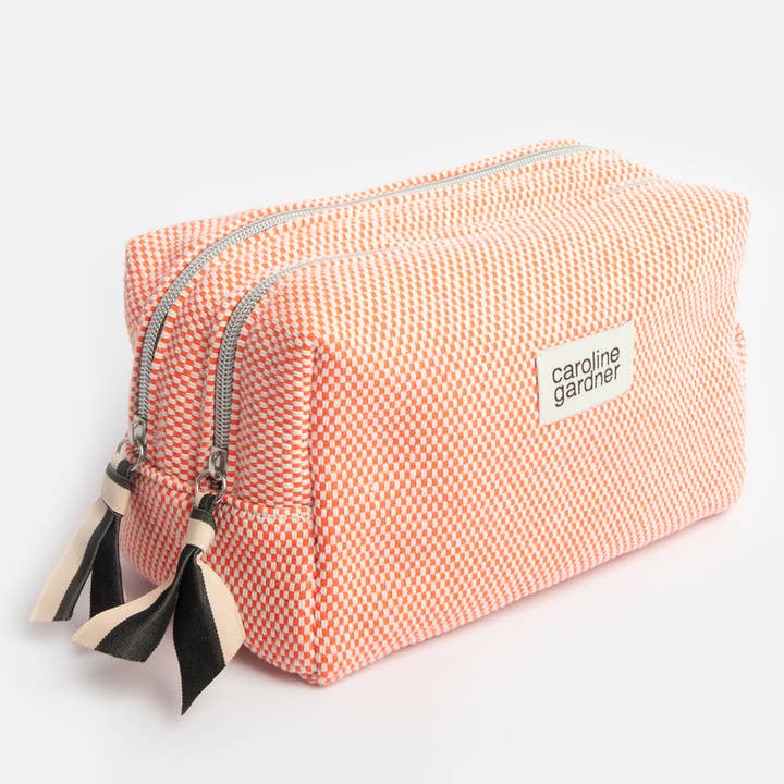 Orange Woven Large Travel Washbag for wholesale by Caroline Gardner