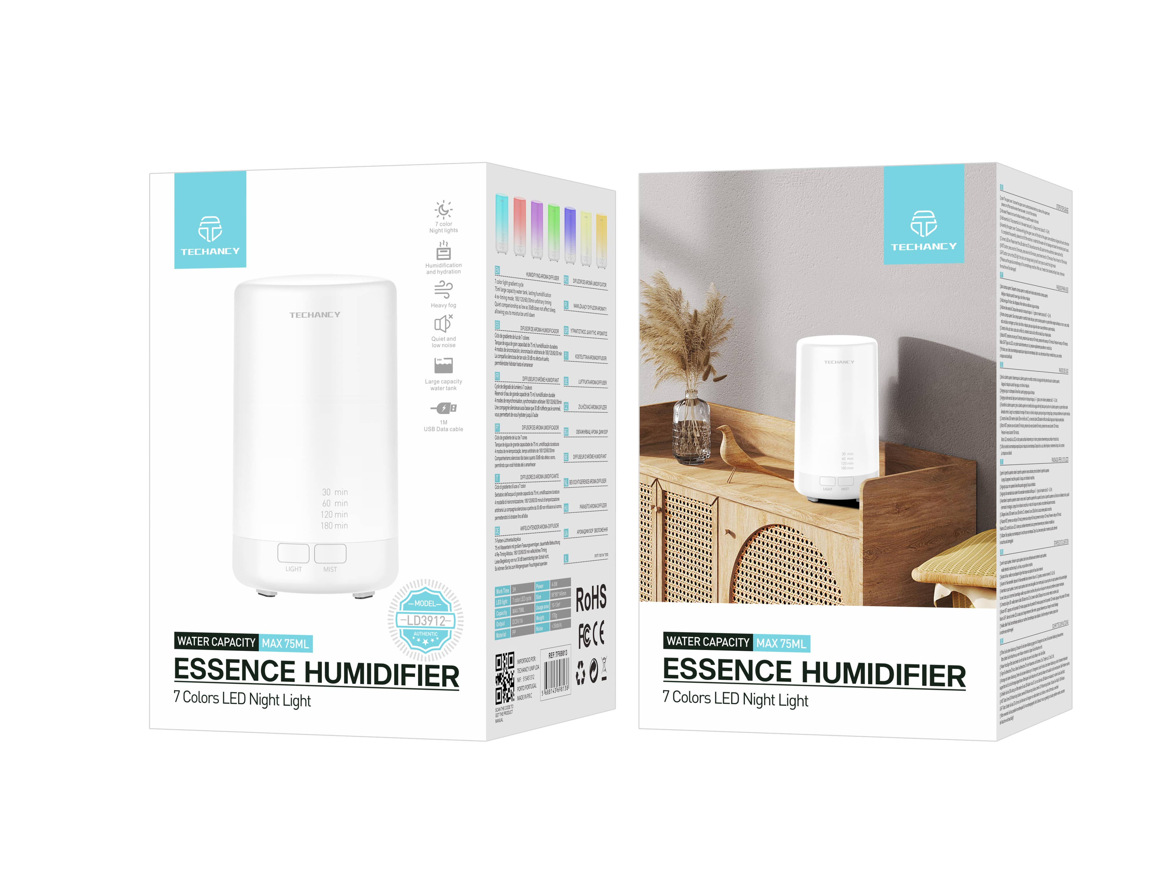 TECHANCY - Wholesale Electronic Diffuser - TECHANCY Oil Diffuser Humidifier 75ML2