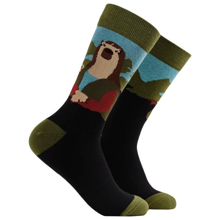 Capybara Mona Lisa Socks - I Louvre Capybaras for wholesale by Socktopus