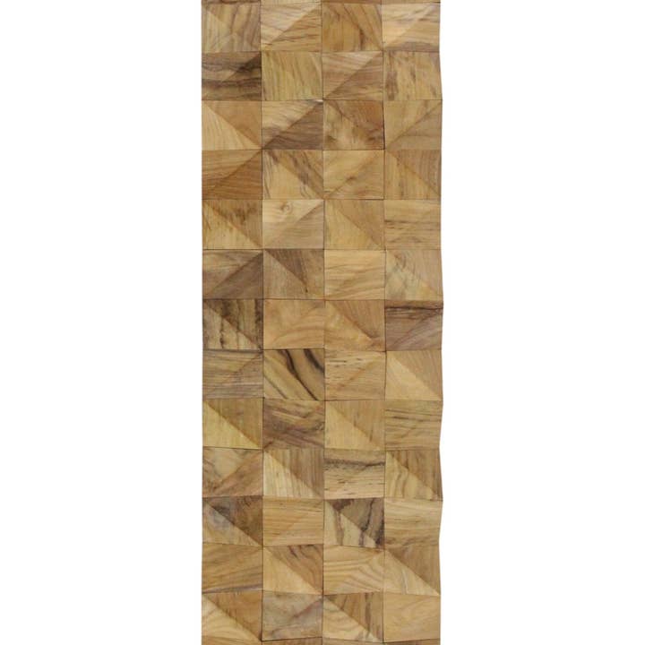 HomeRoots – wholesale Wall Panelling – Brown 3D Embossed Diamond Teak Decorative Wall Panels1