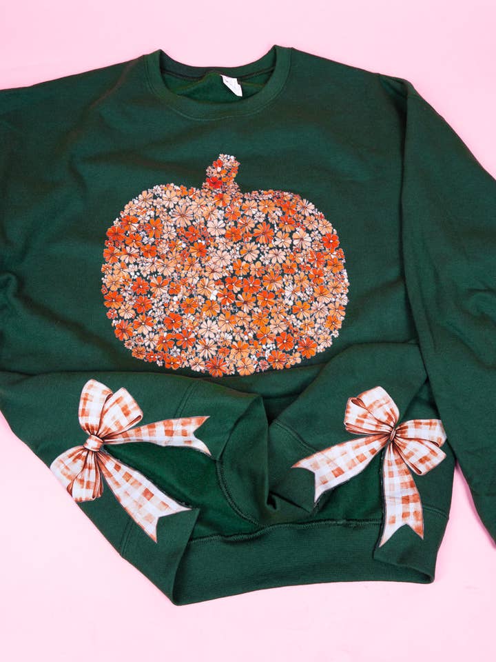 Wholesale Accessory Market - Wholesale Graphic Sweatshirt - Women's - Side Bows Fall Foliage Pumpkin Unisex NuBlend Crew Sweatshirt9