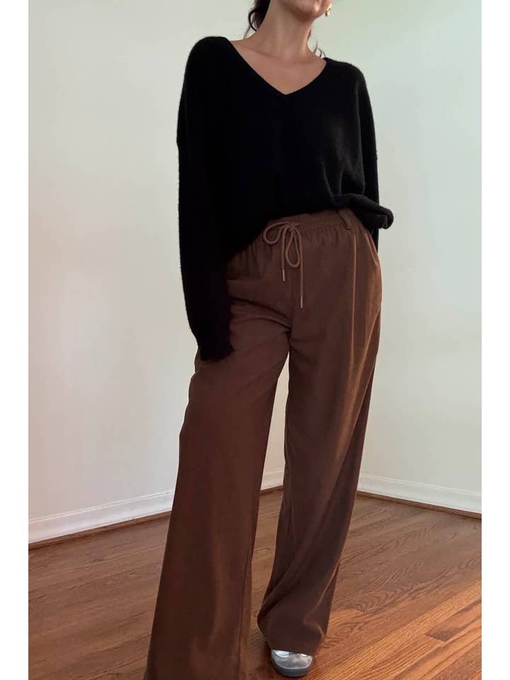 Salty - Wholesale Pants - Women's - CORD DRAWSTRING WIDE PANTS18