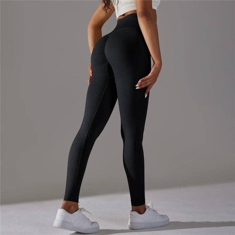 FurDecoration – Engroshandel Sports-/loungeleggings – til kvinder – Seamless træningsleggings med jacquard og effektfuld peach butt lift0