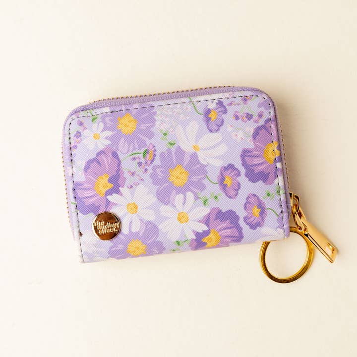 Zip Around Wallet-Bouquet Beauty Purple for wholesale by The Darling Effect