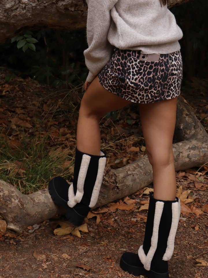 Lemonade Shoes - Wholesale Boots - Women's - RAEY - Tall Platform Winter Boots, Shearling Details9