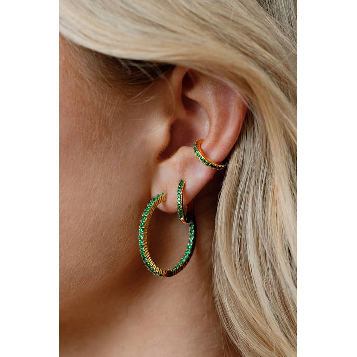 CobbleStone Living - Wholesale Huggie Earrings - Emerson Pavé Huggie Earrings