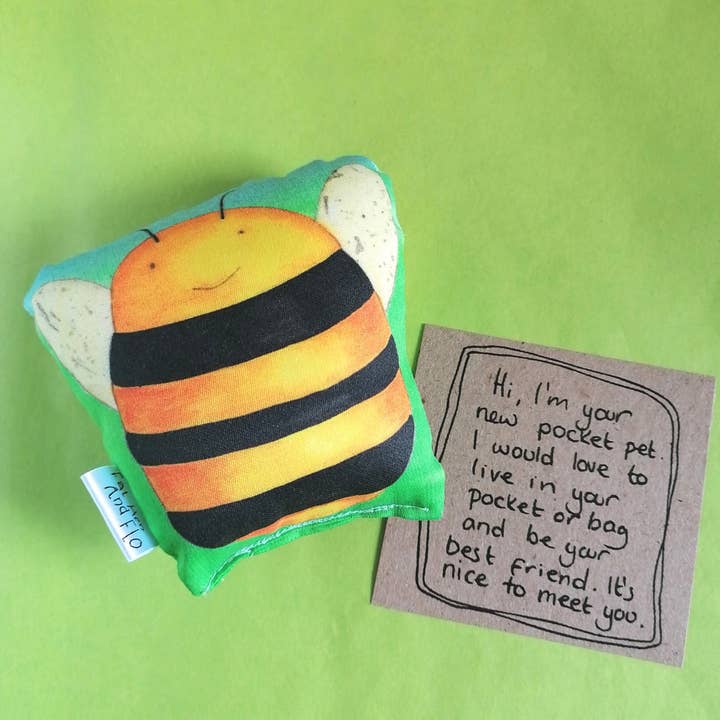 Bombus the Bee - Pocket Pet for wholesale by Fat Hen And Flo