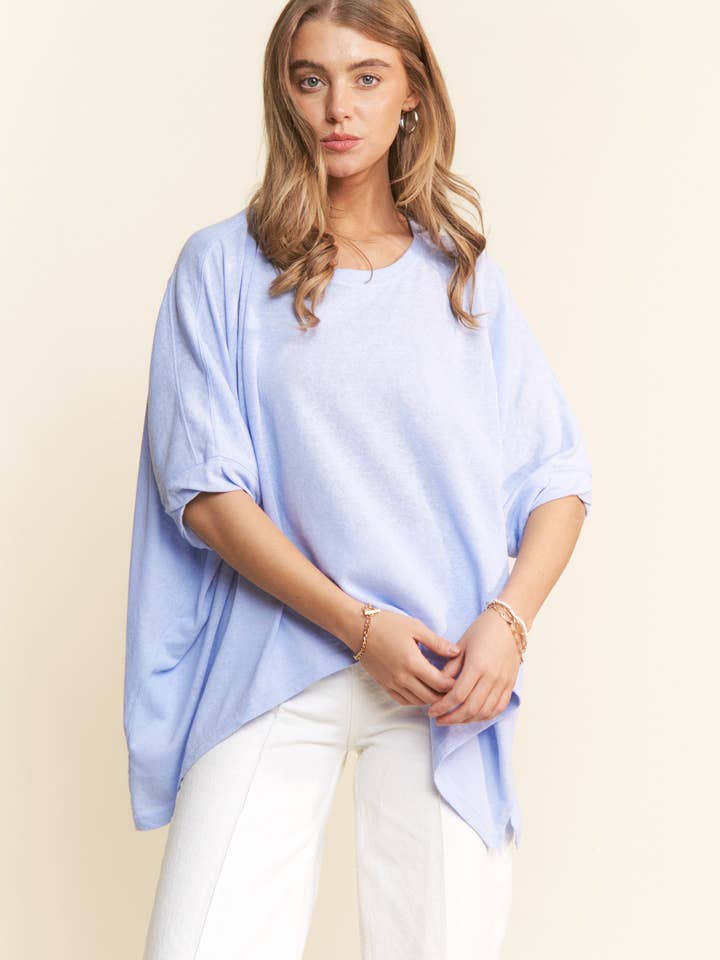 J.NNA - Wholesale Shirt - Women's - Loose Fit Dolman Solid Color Top